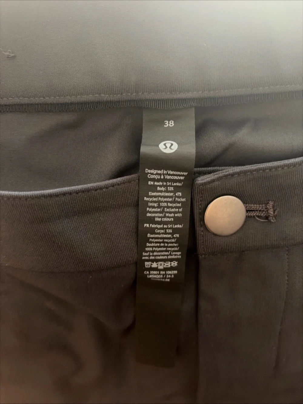 lululemon athletica Black High-Waist Pants with Snap Detail - Picture 5 of 5